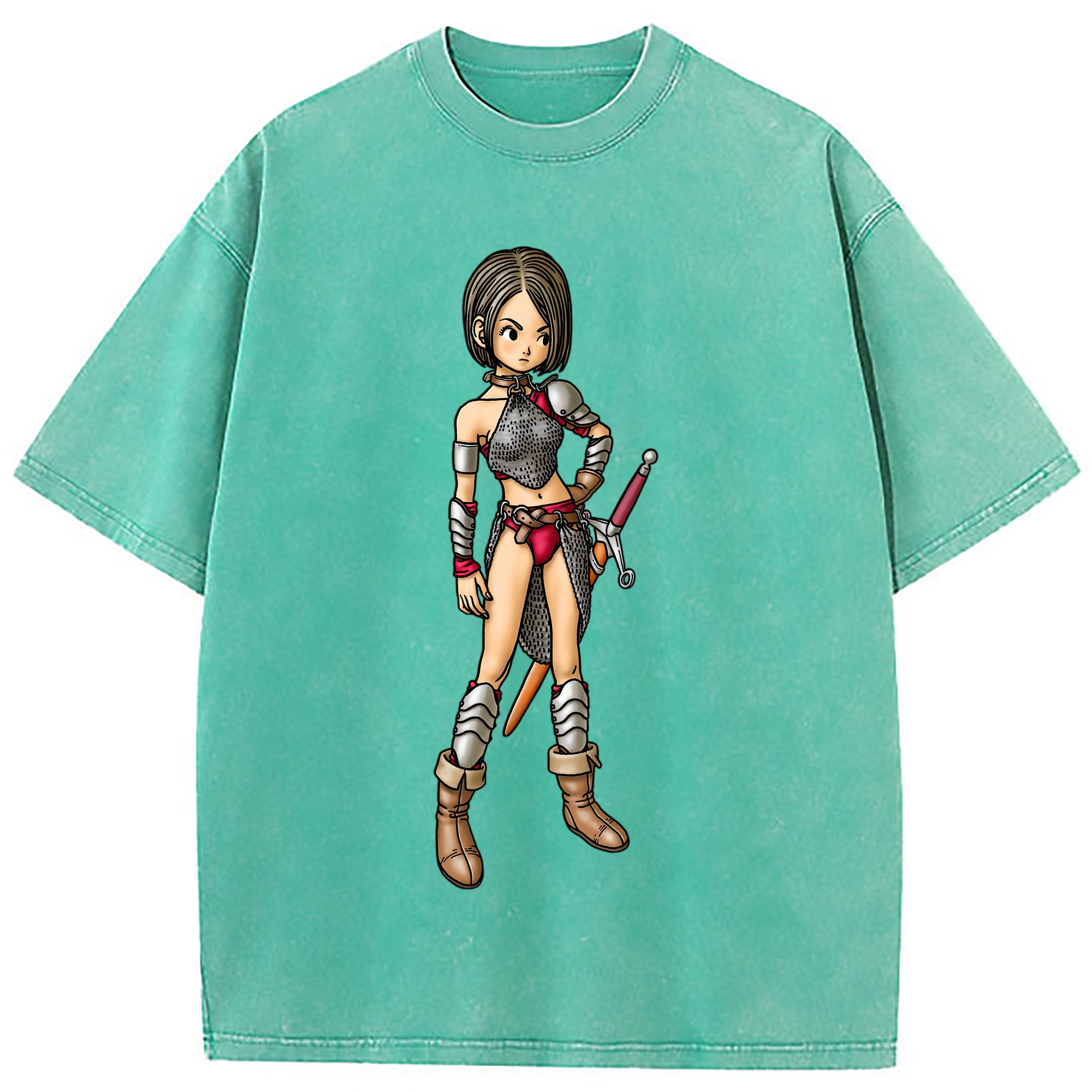 （画像用） ドラゴンクエスト Doragon Kuesuto Dragon Quest 綿100% ヴィンテージ風 半袖Tシャツ（フロントプリント）